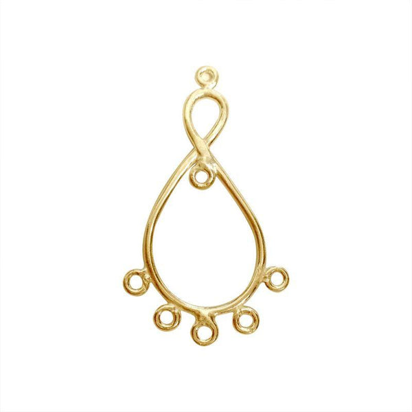 FG-155-40X17MM 18K Gold Overlay Chandelier Earring Finding Beads Bali Designs Inc 