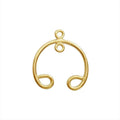 Bulk 18K Gold Overlay Over copper chandelier earring findings in various geometric shapes with multiple attachment loops for professional jewelry manufacturing.