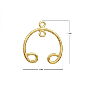 Bulk 18K Gold Overlay Over copper chandelier earring findings in various geometric shapes with multiple attachment loops for professional jewelry manufacturing.