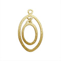 18K Gold Overlay Double Oval Connector With Textured Finish Handcrafted In India