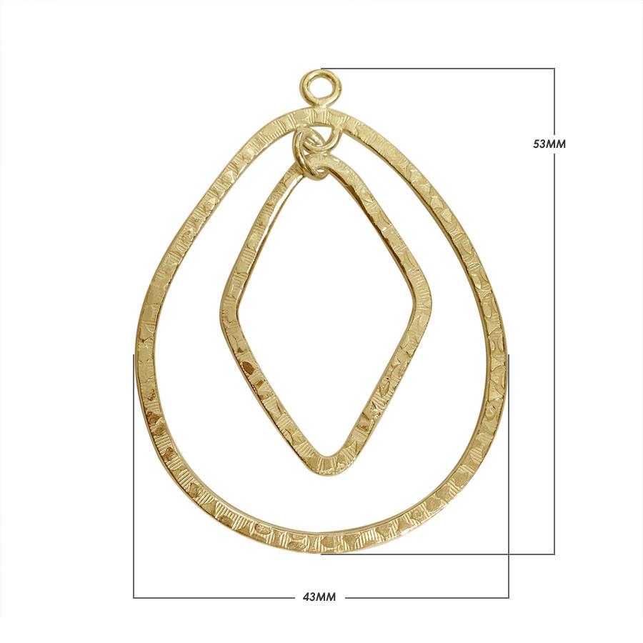 FG-165 18K Gold Overlay Chandelier Earring Finding Beads Bali Designs Inc 