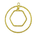 18K Gold Overlay Circle And Hexagon Connector With Textured Finish Handcrafted In India