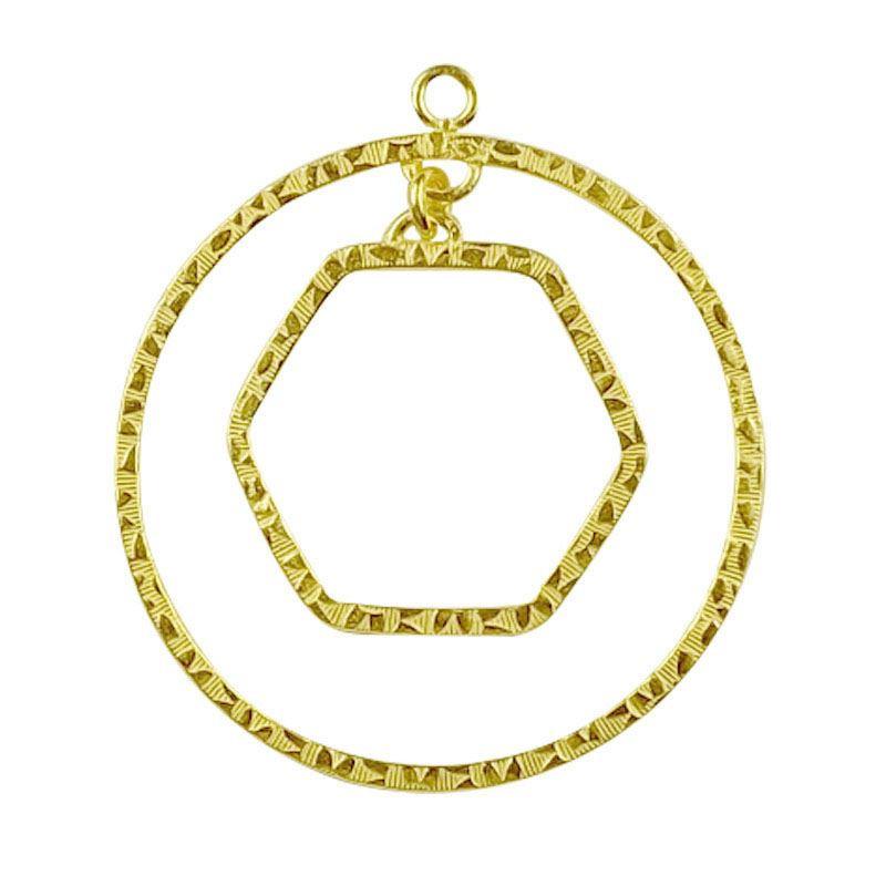 FG-166 18K Gold Overlay Chandelier Earring Finding Round & Rectangle Shape Beads Bali Designs Inc 
