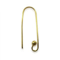 18K Gold Overlay Long Wire Earwire With Ball End Handcrafted In India