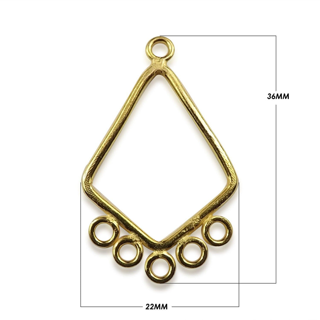 FG-172 18K Gold Overlay Chandelier Earring Finding Beads Bali Designs Inc 
