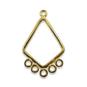 18K Gold Overlay Diamond Shape Connector Link Handcrafted In India