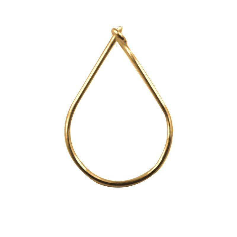 18K Gold Overlay Teardrop Hoop Earwire Handcrafted In India