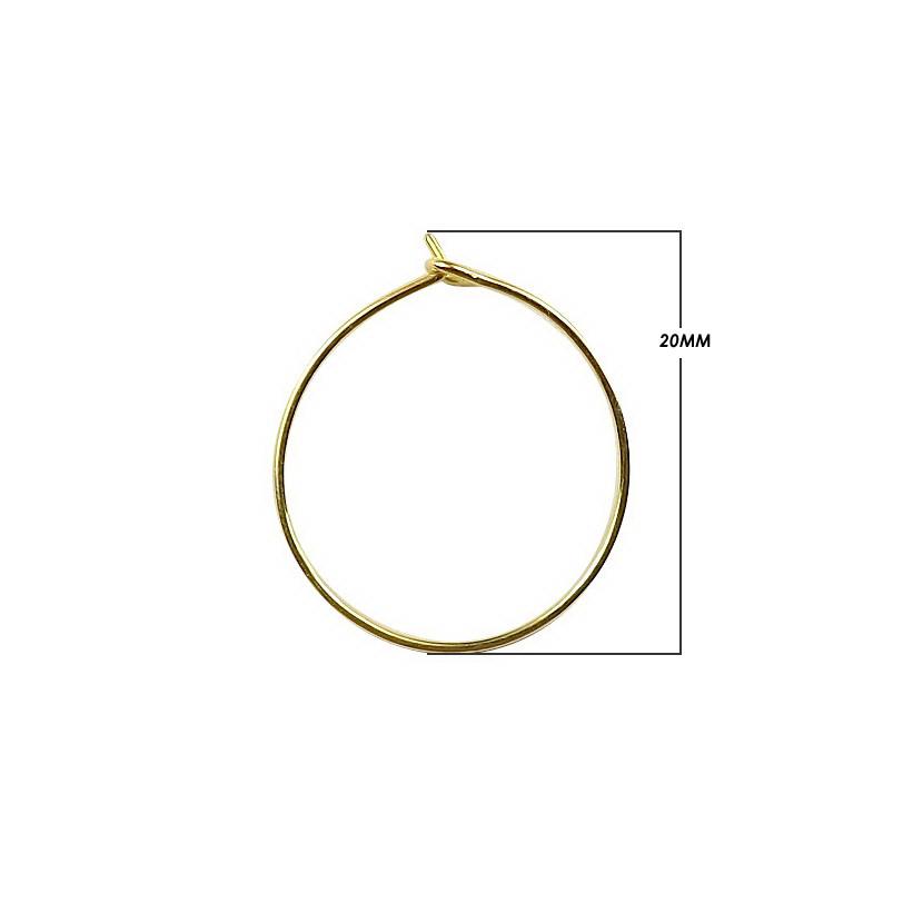 18K Gold Overlay Round Hoop Earwire Handcrafted In India