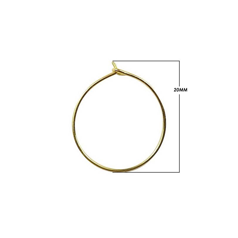 FG-174-20MM 18K Gold Overlay Circle Shape Earwire Beads Bali Designs Inc 