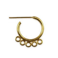 18K Gold Overlay Half Hoop Earwire With Five Loop Connector Handcrafted In India With High Gloss Finish