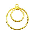 18K Gold Overlay Double Circle Earwire Component Handcrafted In India With Mirror Polished Finish