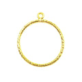 18K Gold Overlay Textured Round Hoop Earwire Component Handcrafted In India With High Gloss Finish
