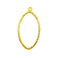 18K Gold Overlay Textured Oval Earwire Component Handcrafted In India With High Gloss Finish