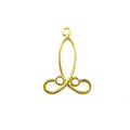 18K Gold Overlay Elongated Dual Loop Earwire Connector Component Handcrafted In India With High Gloss Finish
