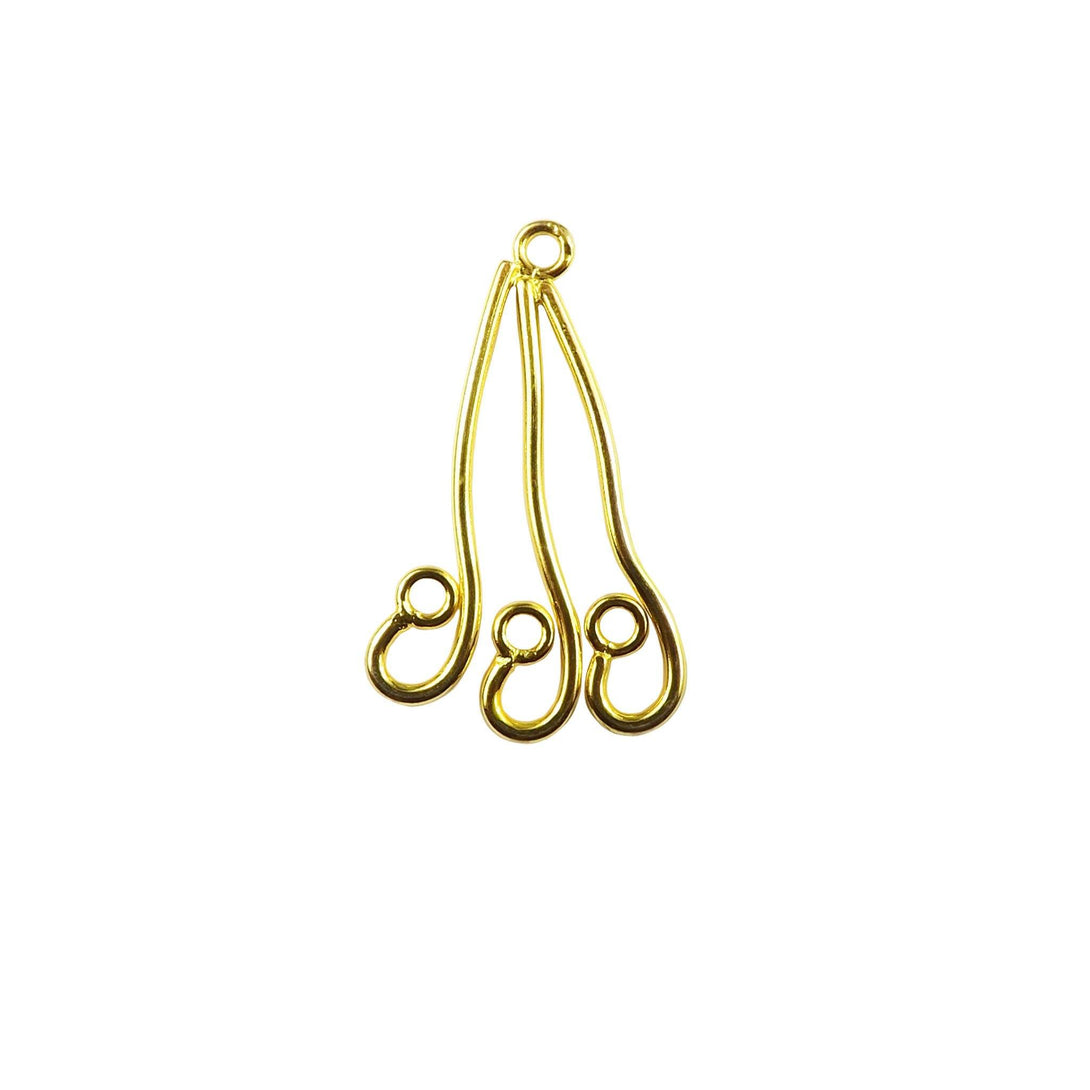 FG-193 18K Gold Overlay Chandelier Earring Finding Beads Bali Designs Inc 