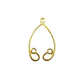 18K Gold Overlay Teardrop Dual Loop Earwire Connector Component Handcrafted In India With Mirror Polished Finish