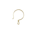18K Gold Overlay Classic Round Hook Earwire Component Handcrafted In India With High Gloss Finish