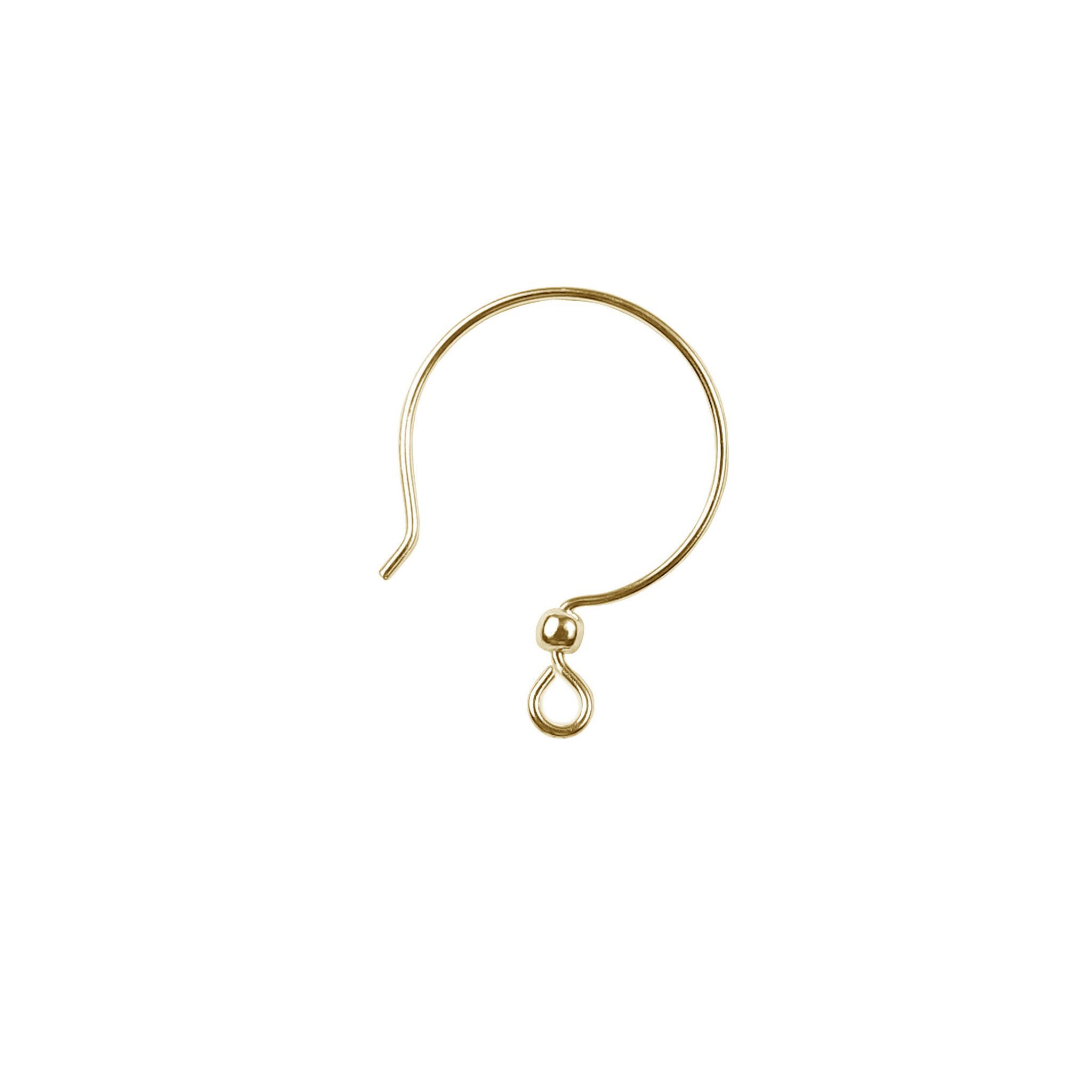 18K Gold Overlay Classic Round Hook Earwire Component Handcrafted In India With High Gloss Finish