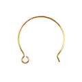 18K Gold Overlay Round Open Hook Earwire Component Handcrafted In India With Mirror Polished Finish