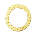 18K Gold Overlay Hammered Circle Connector Component Handcrafted In India With Textured Finish