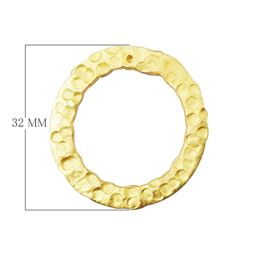 FG-218-32MM 18K Gold Overlay Ring Finding Round Shape Beads Bali Designs Inc 
