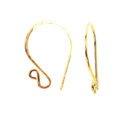 18K Gold Overlay Curved Infinity Earwire Component Handcrafted In India With Polished Golden Finish