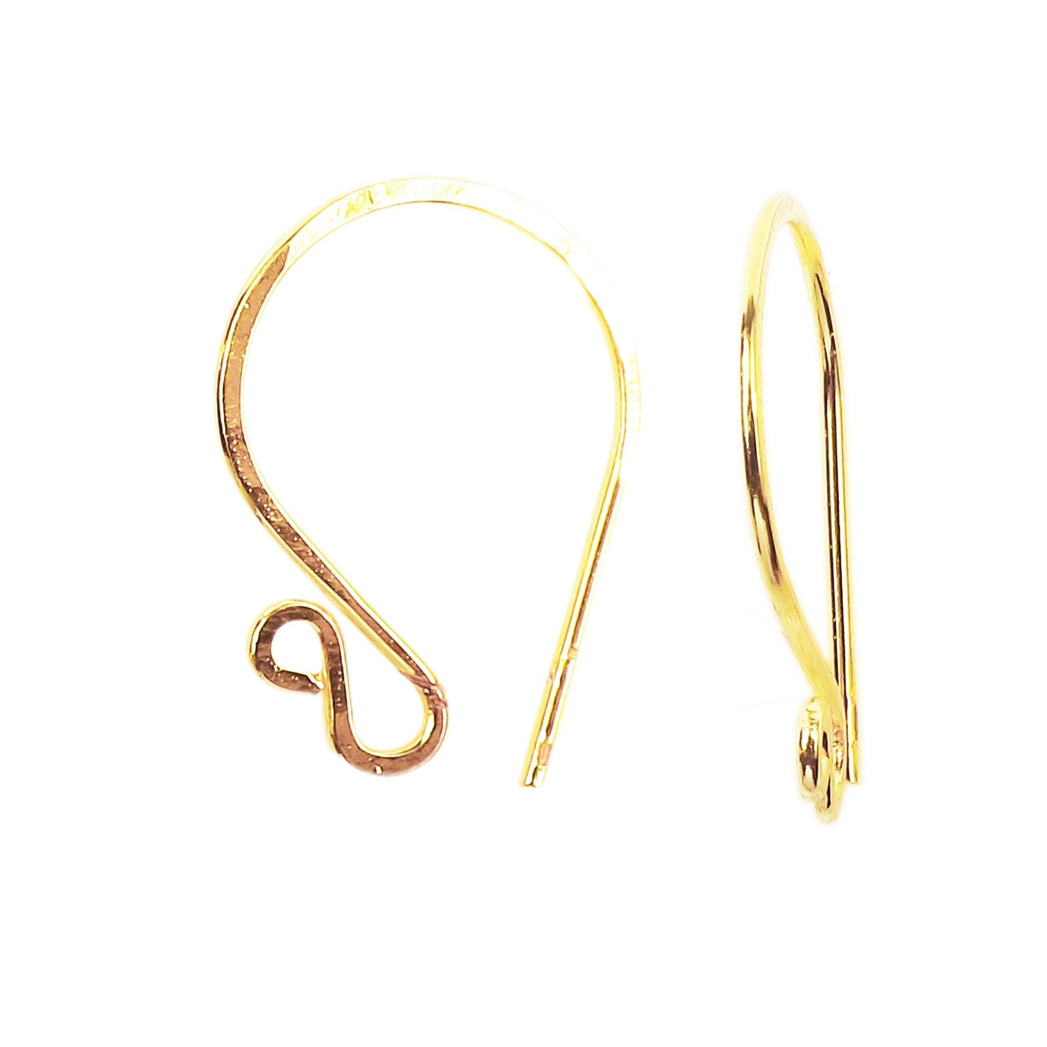 18K Gold Overlay Curved Infinity Earwire Component Handcrafted In India With Polished Golden Finish