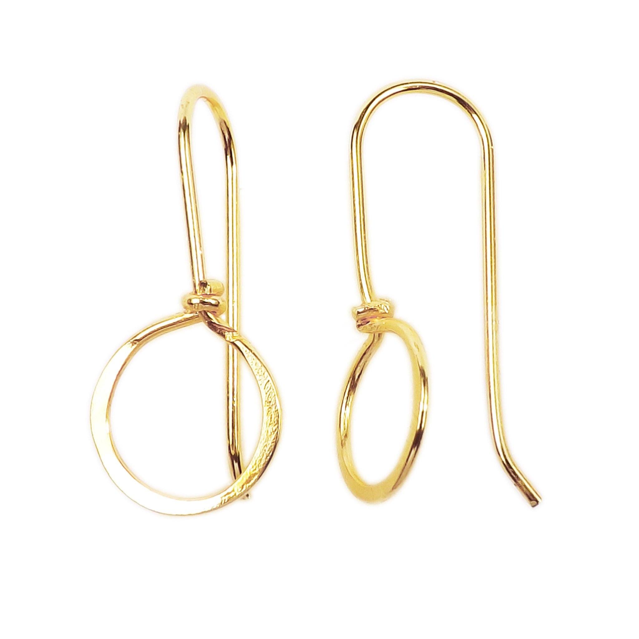 18K Gold Overlay Round Loop Earwire Component Handcrafted In India With Polished Golden Finish