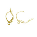 18K Gold Overlay Leverback Earwire Component Handcrafted In India With Smooth Polished Finish