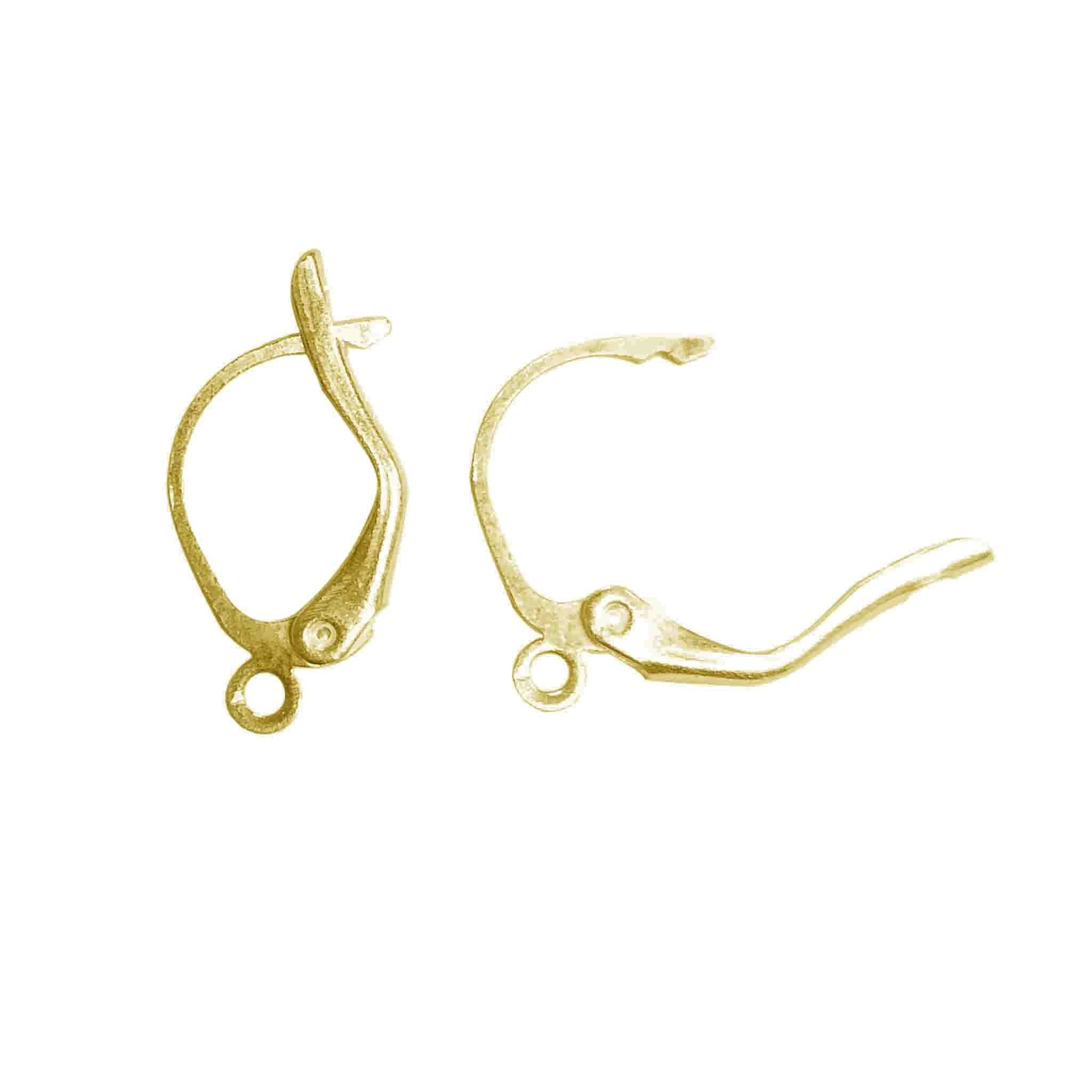 18K Gold Overlay Leverback Earwire Component Handcrafted In India With Smooth Polished Finish