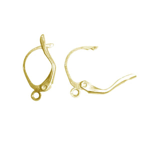 18K Gold Overlay Leverback Earwire Component Handcrafted In India With Smooth Polished Finish