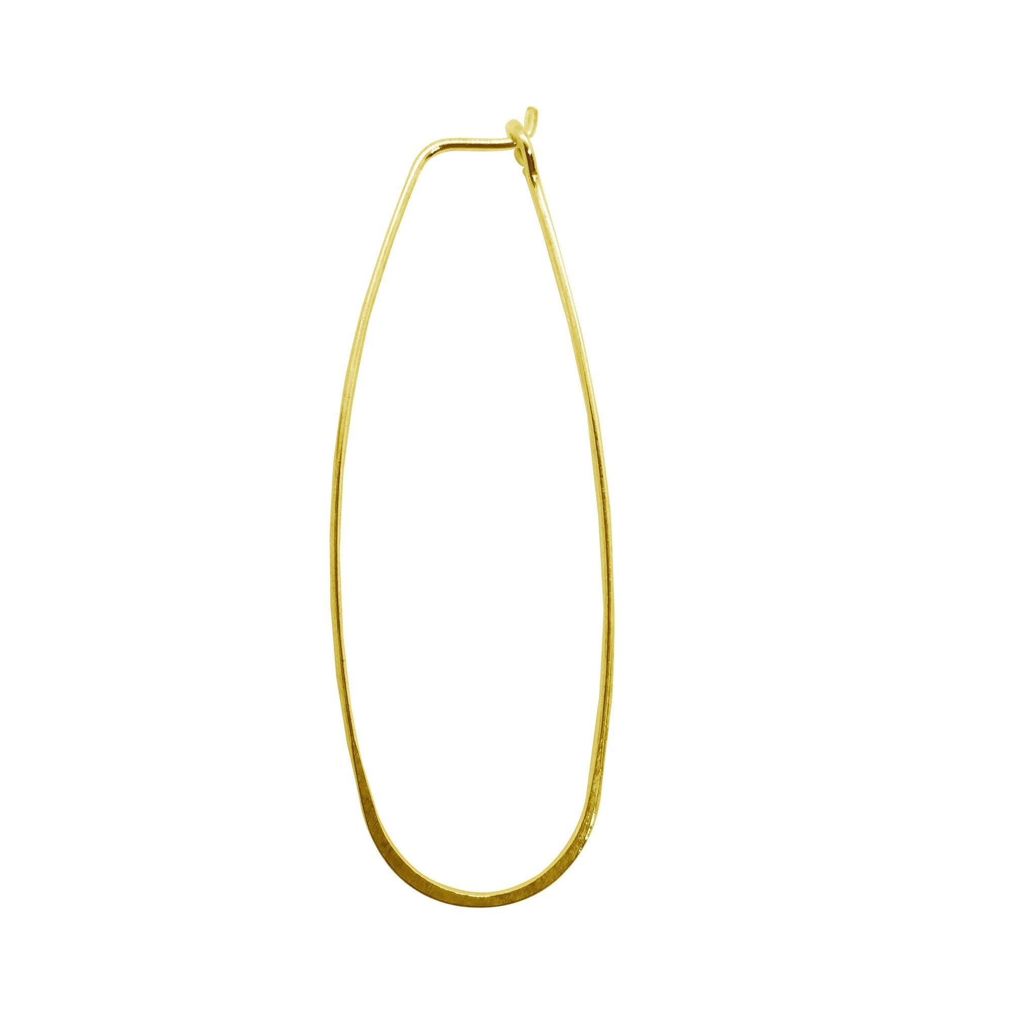 18K Gold Overlay Long Teardrop Hoop Earwire Component Handcrafted In India With Polished Golden Finish