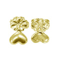 18K Gold Overlay Heart And Flower Earwire Component Handcrafted In India With Polished Golden Finish