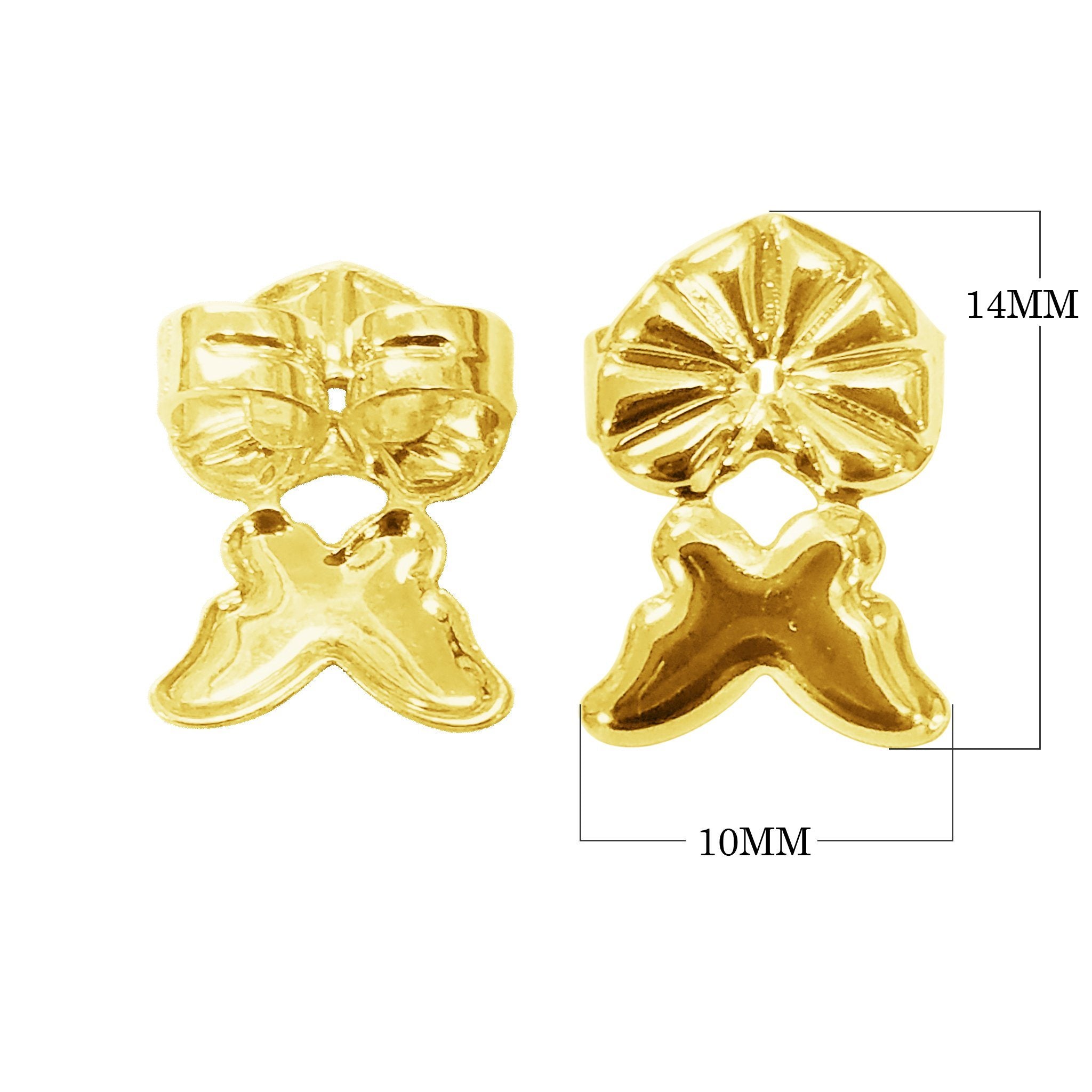 18K Gold Overlay Bow And Cross Earwire Component Handcrafted In India With Polished Finish
