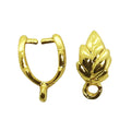 18K Gold Overlay Leaf Bail Component Handcrafted In India With Polished Golden Finish