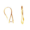 18K Gold Overlay Teardrop Frame Earwire Component Handcrafted In India With Polished Golden Finish