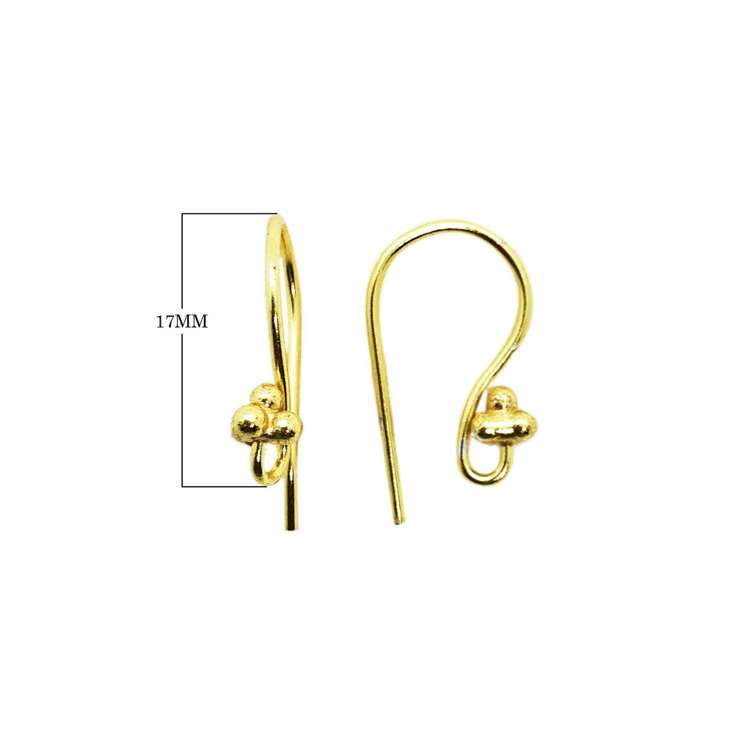 FG-243 18K Gold Overlay Earwire Beads Bali Designs Inc 