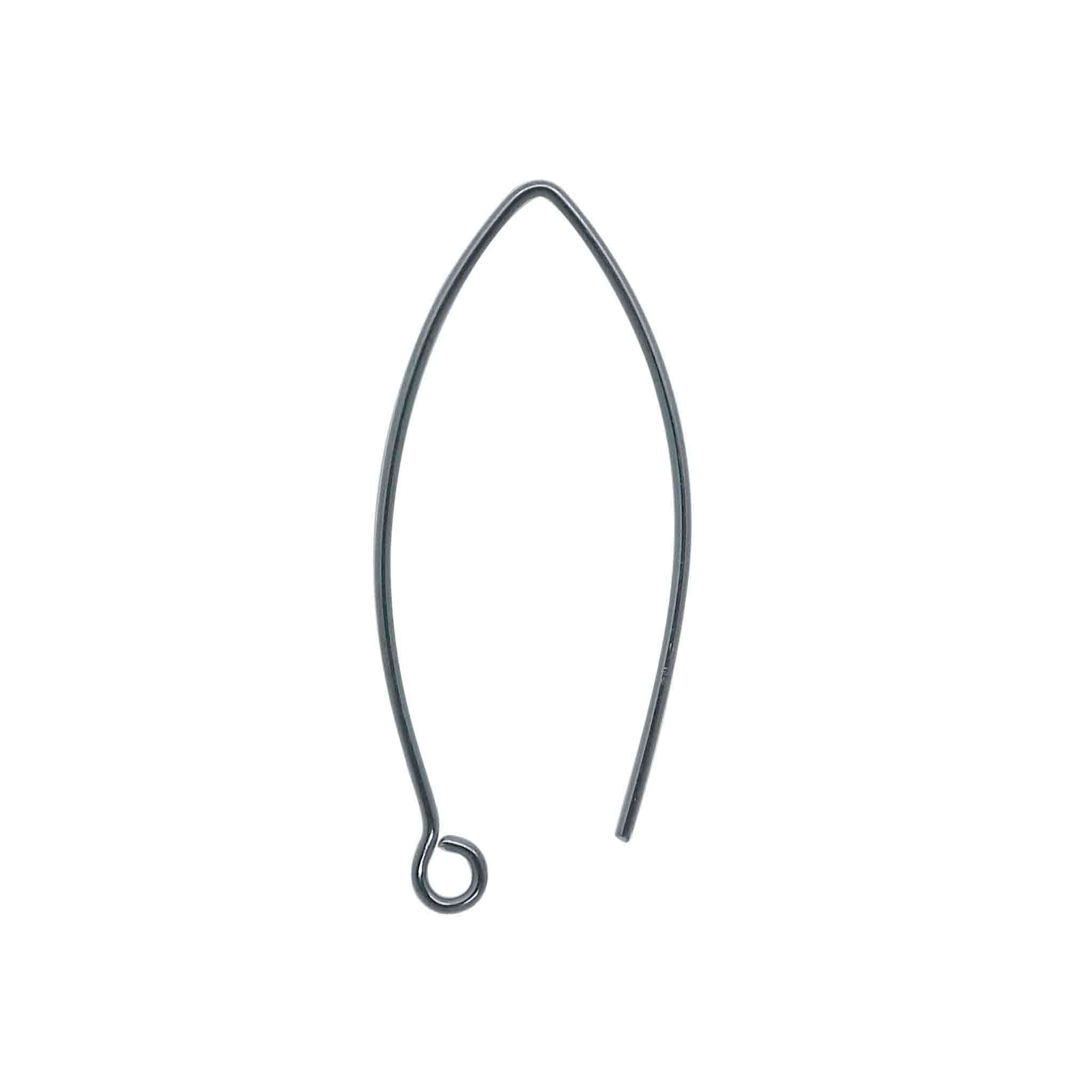 Black Rhodium Overlay Marquise Shape Earwire Jewelry Finding Handcrafted In India