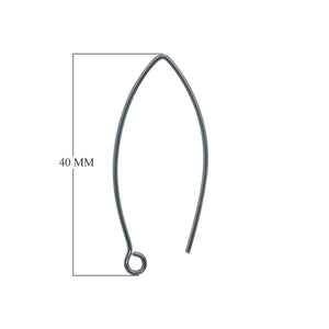 Black Rhodium Overlay Marquise Shape Earwire Jewelry Finding Handcrafted In India