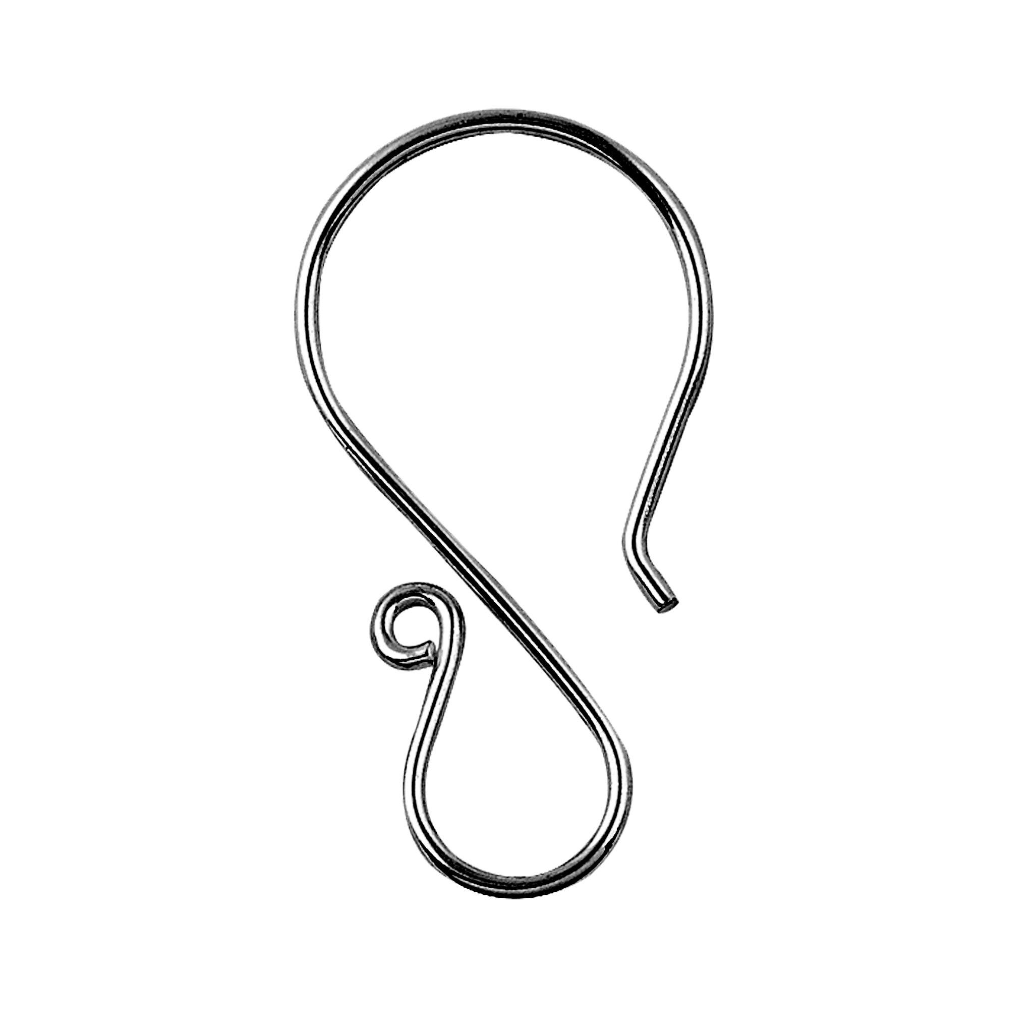 FR-100 Black Rhodium Overlay Earwire 'S' Shape These Open Hook Earrings have smooth clean lines with a modern feel Beads Bali Designs Inc 