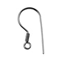 Black Rhodium Overlay Coil Loop Earwire Jewelry Finding Handcrafted In India
