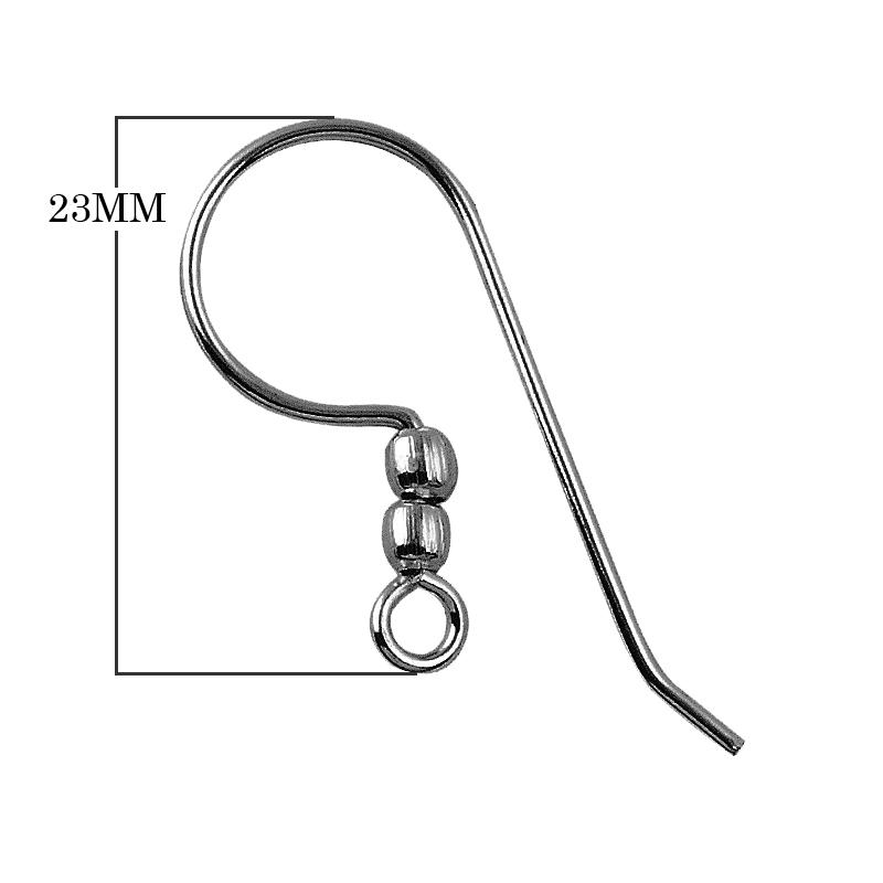 Black Rhodium Overlay Double Bead Loop Earwire Jewelry Finding Handcrafted In India