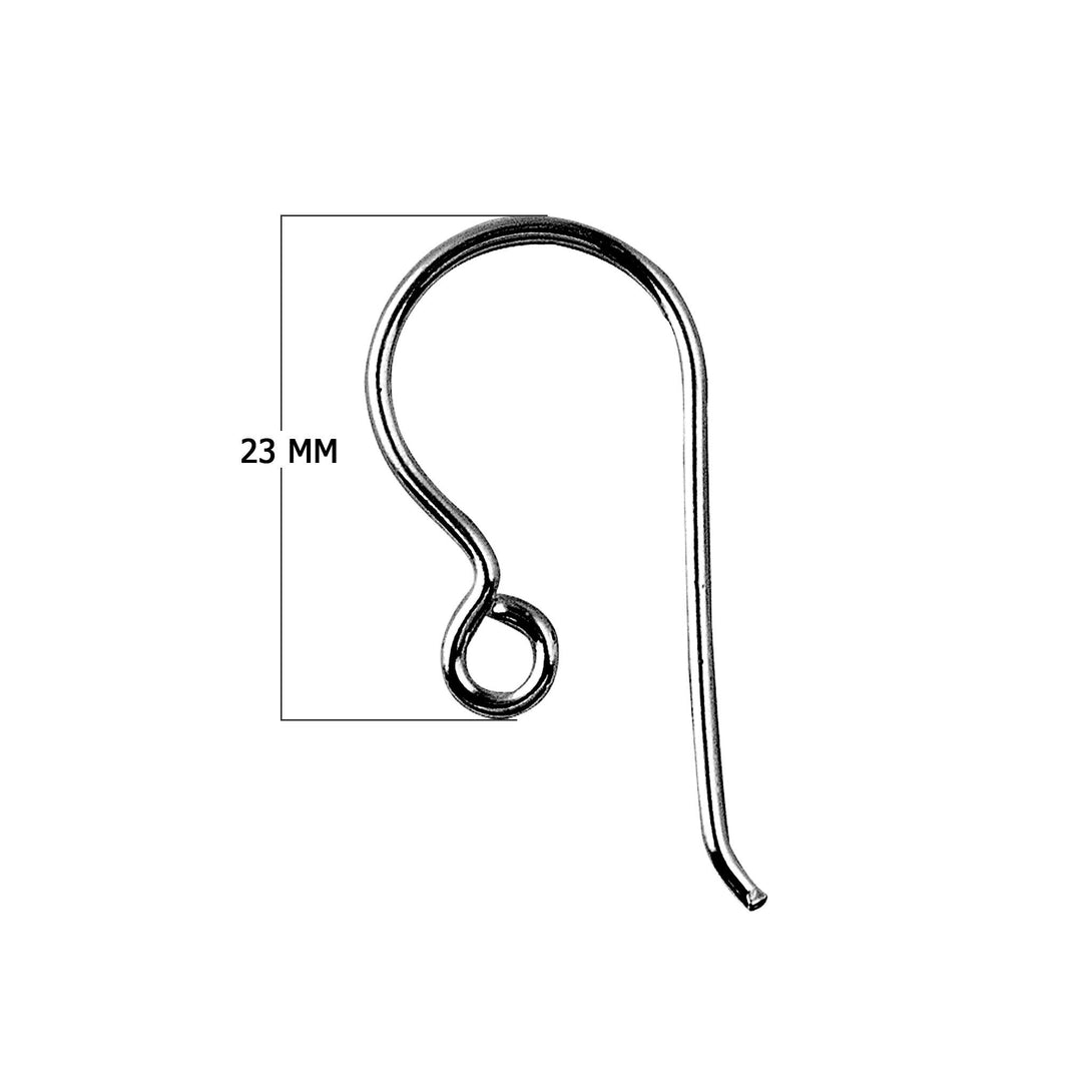 FR-103 Black Rhodium Overlay Earwire The Simple Style Fish Hook With Inside Loop Beads Bali Designs Inc 