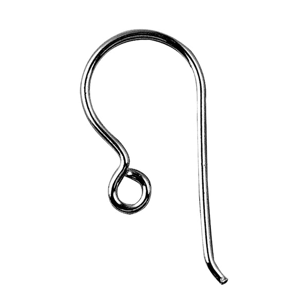 FR-103 Black Rhodium Overlay Earwire The Simple Style Fish Hook With Inside Loop Beads Bali Designs Inc 