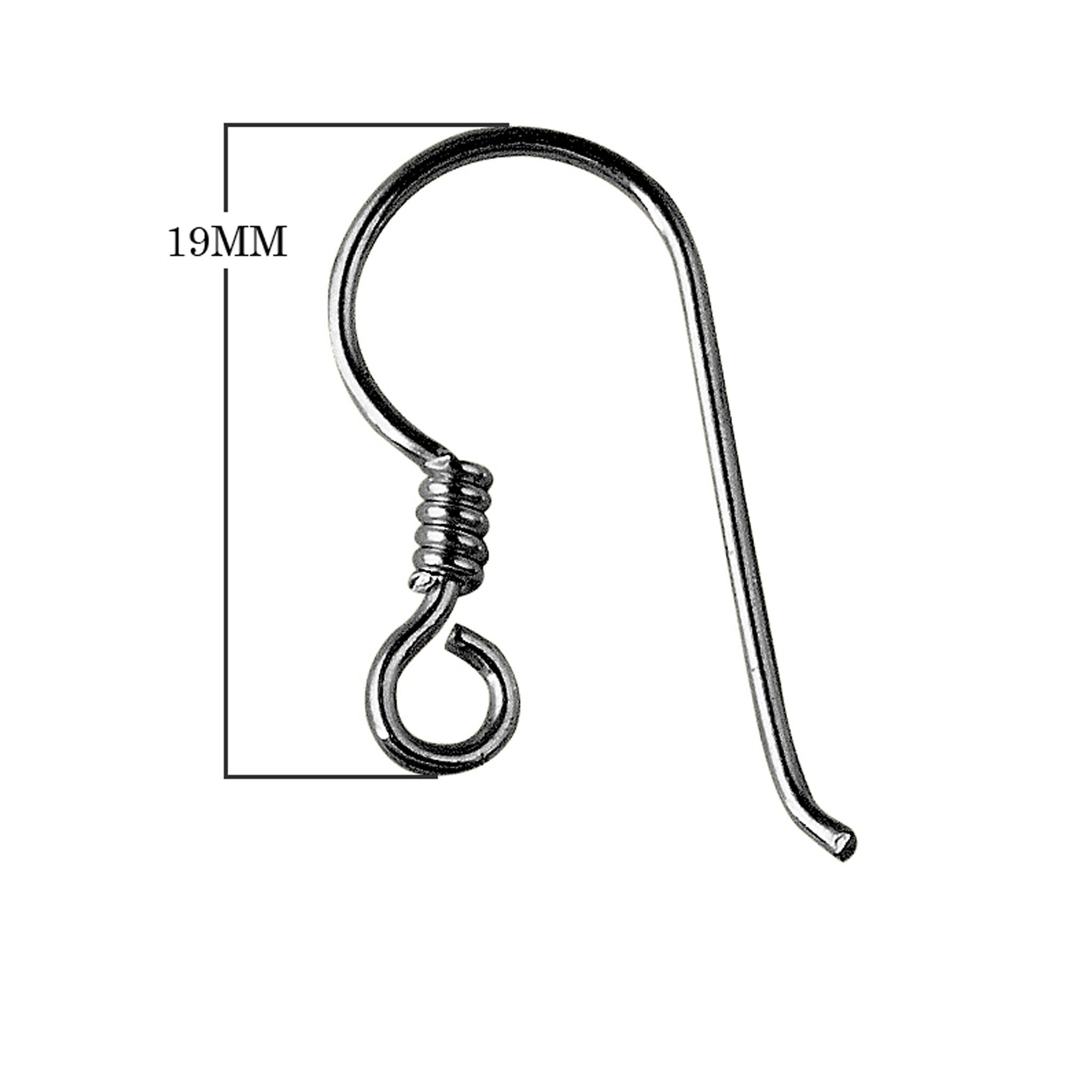 Black Rhodium Overlay Wrapped Coil Loop Earwire Jewelry Finding Handcrafted In India