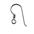 Black Rhodium Overlay Wrapped Coil Loop Earwire Jewelry Finding Handcrafted In India