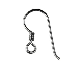 Black Rhodium Overlay Wrapped Coil Loop Earwire Jewelry Finding Handcrafted In India