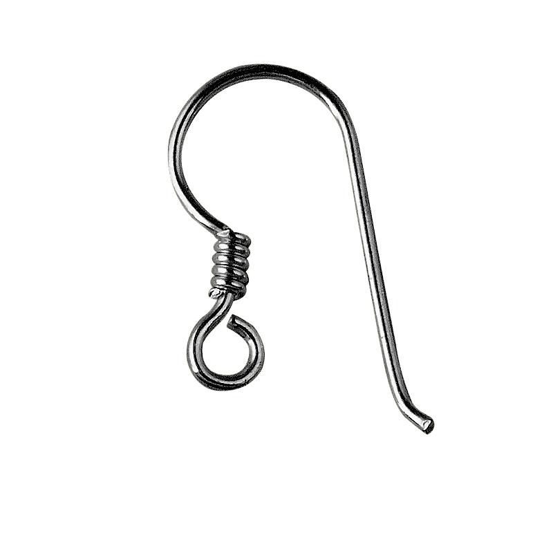 Black Rhodium Overlay Wrapped Coil Loop Earwire Jewelry Finding Handcrafted In India