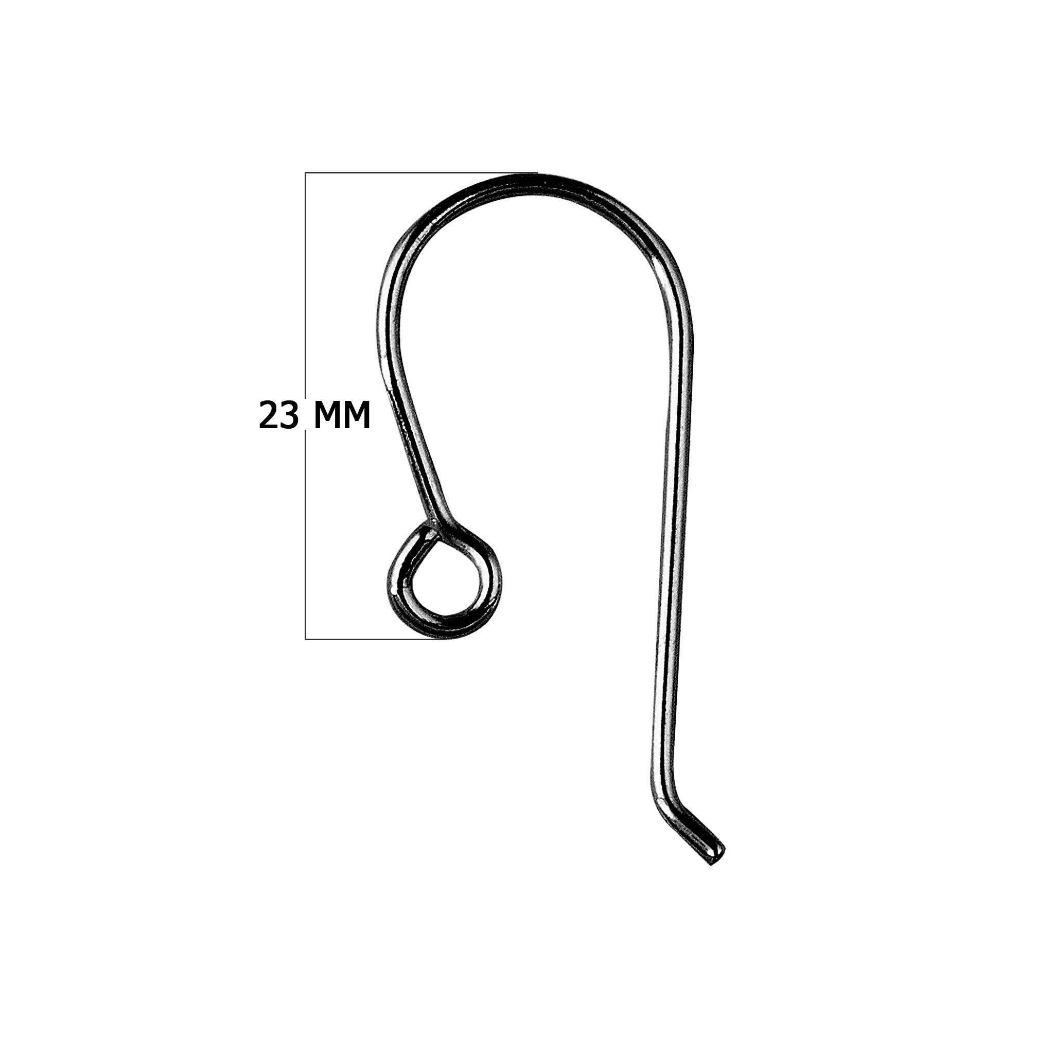 Black Rhodium Overlay Round Loop Earwire Jewelry Finding Handcrafted In India