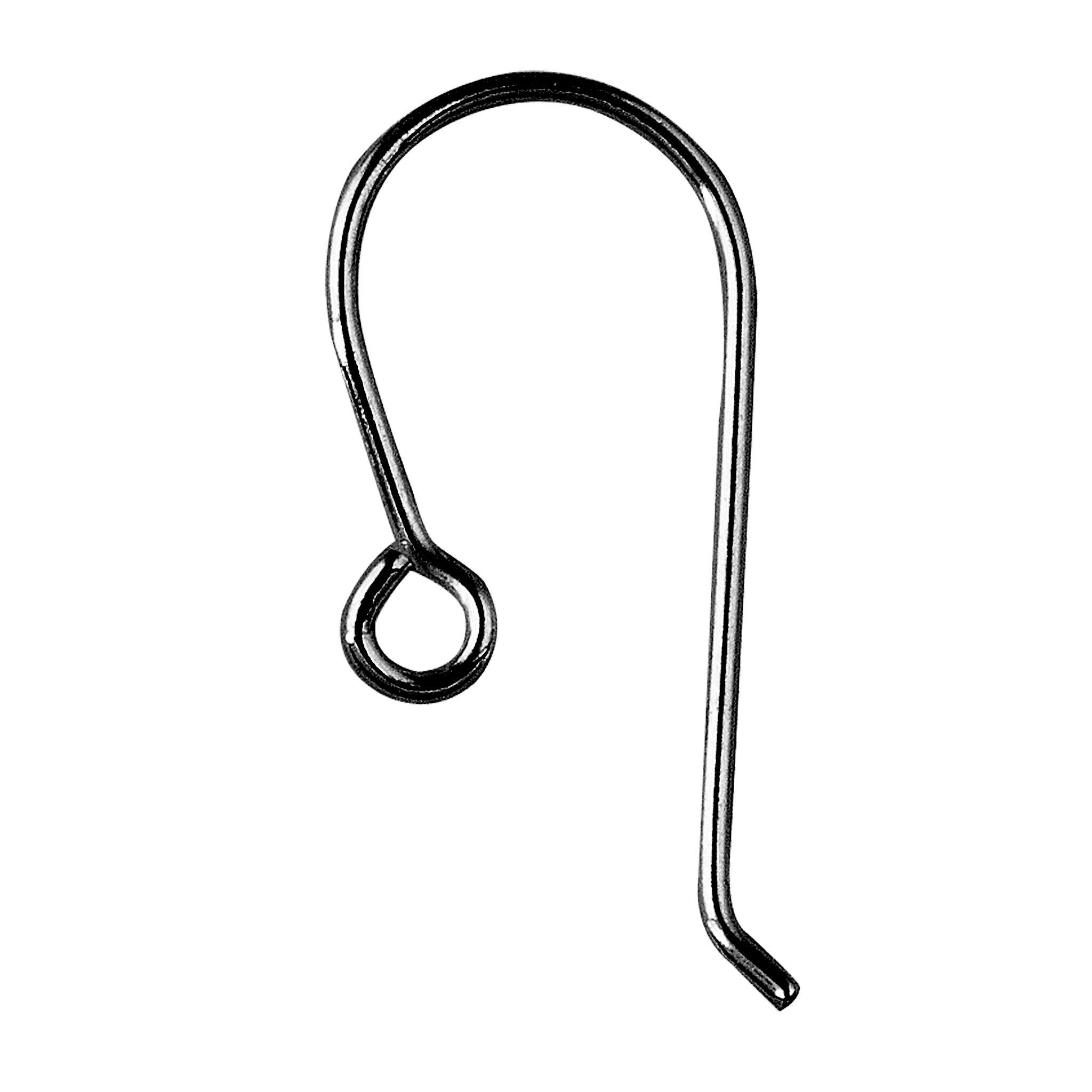 Black Rhodium Overlay Round Loop Earwire Jewelry Finding Handcrafted In India